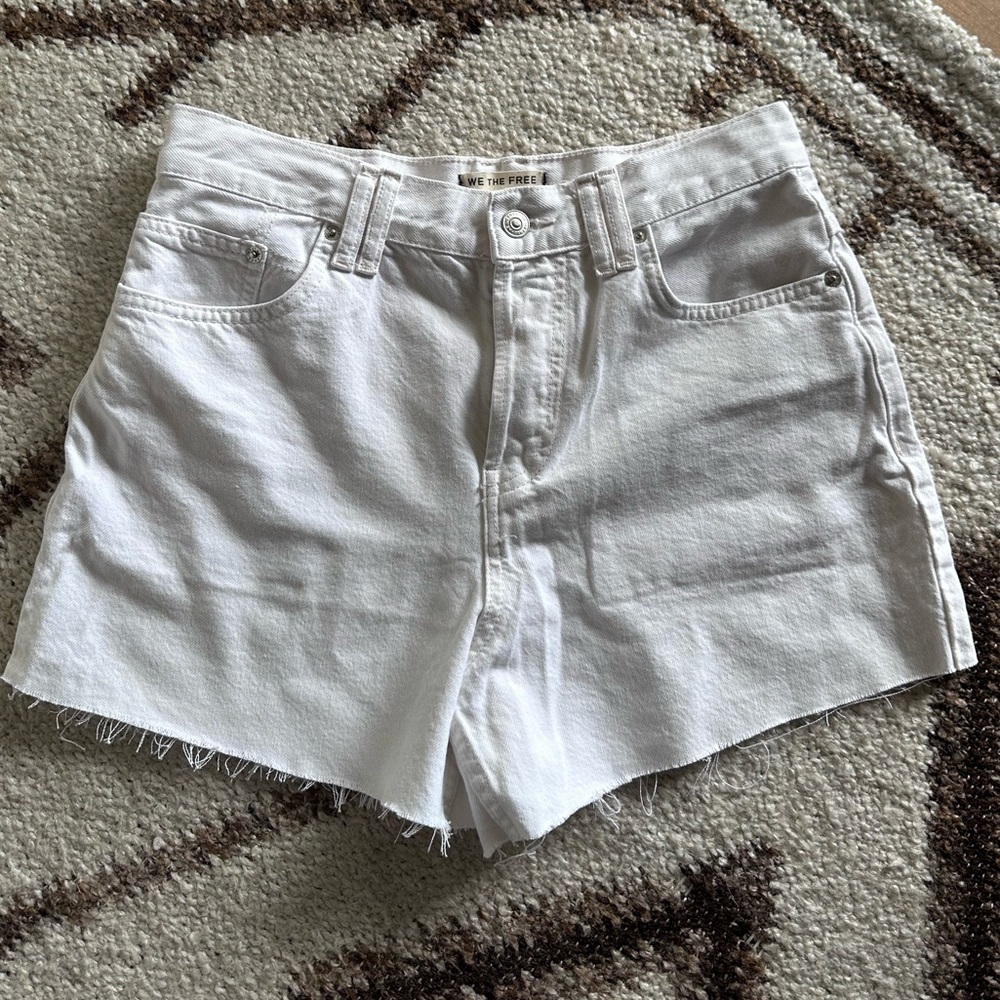 Free People white denim shorts